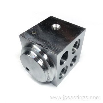 CNC Machined Steel Customized Valve Block Cylinder Parts